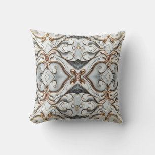 Coussin Rose Gold Marbre Blanc Luxueux Glamour