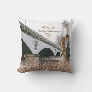 Coussin Rose Gold Parties scintillant anneaux photo