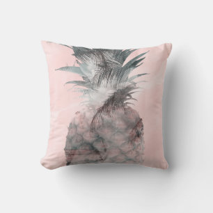Coussin Rose Gold Pink Tropical Summer Pineapple Glam