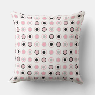 Coussin Rose, gris, noir et blanc