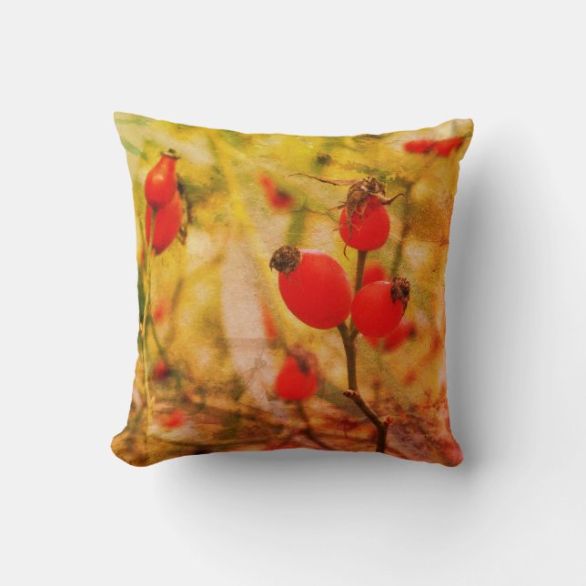 Coussin Rose hip Autumn Photographie Art Cushion (Recto)