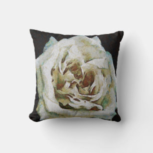 Coussin Rose impressionniste isolé sur noir