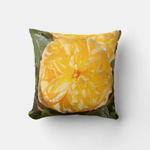 Coussin Rose jaune dans le jardin