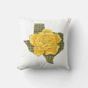 Coussin Rose Jaune Du Texas Motif Flower