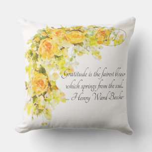 Coussin Rose Jaune magnifique Gratitude florale