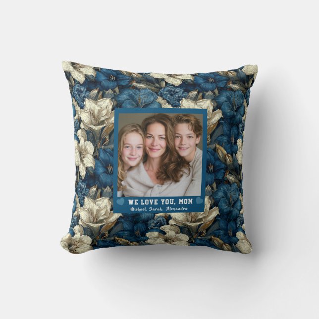 Coussin Rose Joyeux Anniversaire Maman Décor Salon Luxe (Recto)