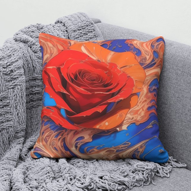 Coussin Rose Marbrée Abstraite (Créateur téléchargé)
