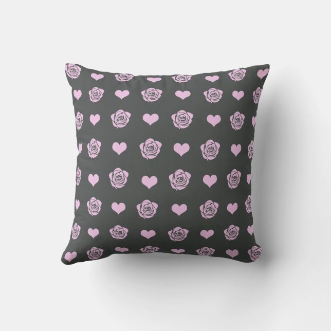 Coussin Rose Mignon Confortable Moderne Romantique Chic Él (Verso)