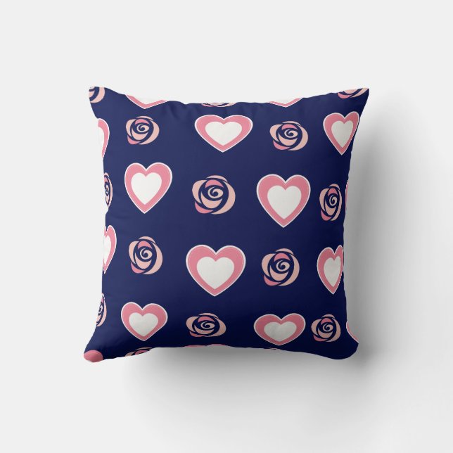 Coussin Rose Mignonne Cosy Moderne Romantique Chic Élégant (Verso)