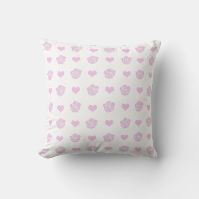 Coussin Rose Mignonne Cosy Moderne Romantique Chic Élégant (Recto)