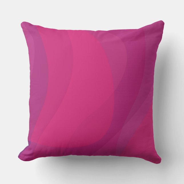 Coussin rose, moderne, cool, tendance illustration ondulée (Recto)