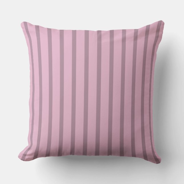 Coussin Rose moderne rose et mauve rayé (Recto)