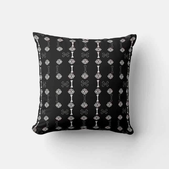 Coussin Rose mort (noir et blanc) (Recto)