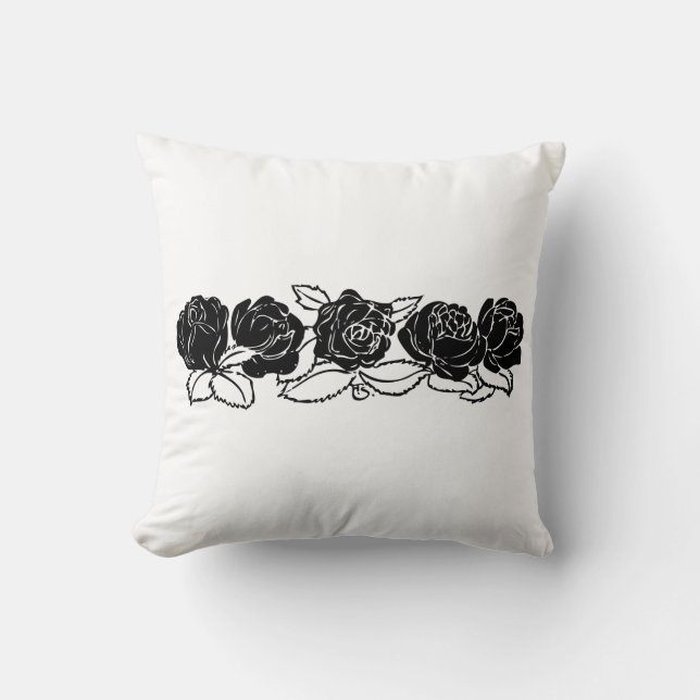 Coussin Rose noir-réversible-personnalisable (Recto)