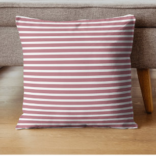 Coussin Rose Or Blanc Simple Horizontal Striped