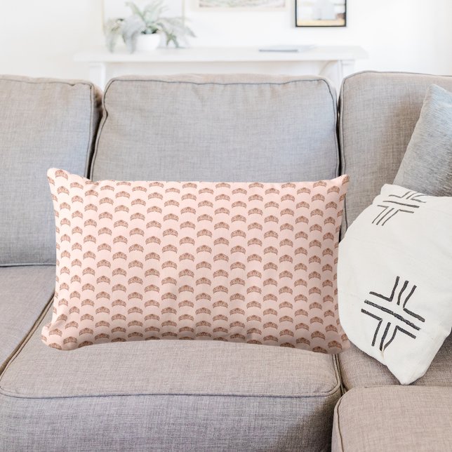 Coussin Rose or blush tiara couronne motif fille (Créateur téléchargé)