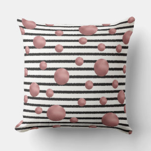 Coussin Rose or points motif