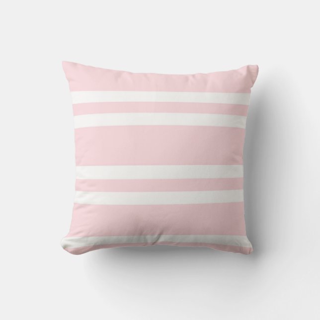 Coussin rose pâle et blanc rayé (Recto)