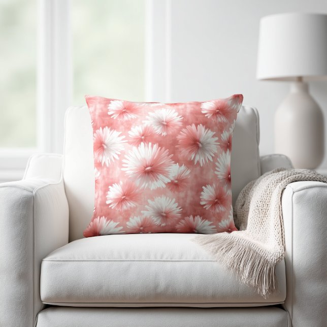 Coussin Rose Pâle et Fleurs Blanches (Créateur téléchargé)