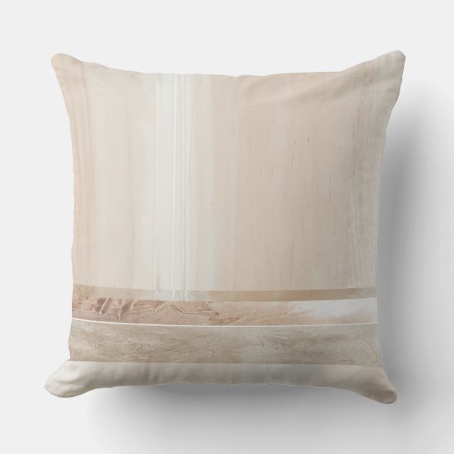Coussin Rose Pâle Géométrique Abstrait Neutre  (Recto)