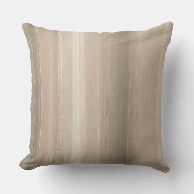 Coussin Rose Pâle Gris Mauve Abstrait Rayure Rustique (Recto)