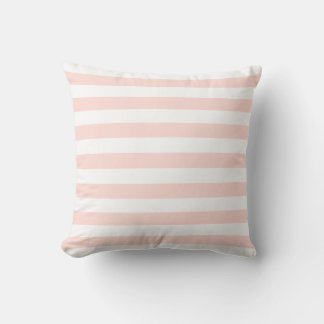 Coussin Rose Pâle & Lignes Motif Blanc