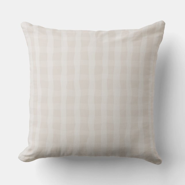Coussin Rose Pâle Plaid Élégant  (Recto)