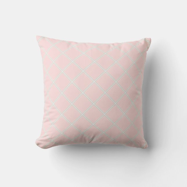 Coussin Rose pastel élégant Orange Vert Blanc Géométrique (Recto)