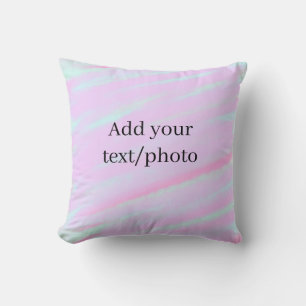 Coussin Rose pastel vert ajouter photo texte aquarelle rét