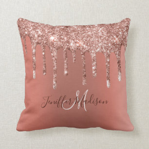 Coussin Rose personnalisé Parties scintillant Gold Driver