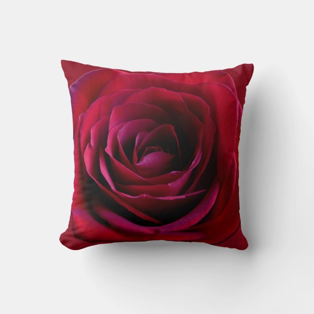 Coussin rose Personnalisé Rose rouge Coussins & Dé (Recto)