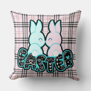Coussin rose plaid Eastrer