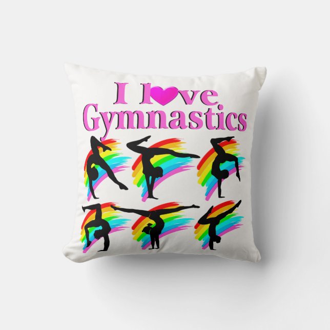 COUSSIN ROSE PLANCHE J'AIME LA CONCEPTION DE GYMNASTICS (Recto)