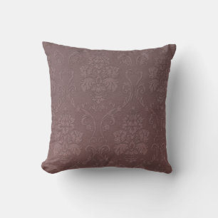 Coussin Rose Poudré Foncé Fleurie Embossée Vintage Élégant