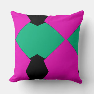 Coussin Rose Prépa Émeraude Vert Motif Mosaïque Abstrait