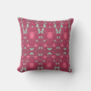 Coussin rose réversible