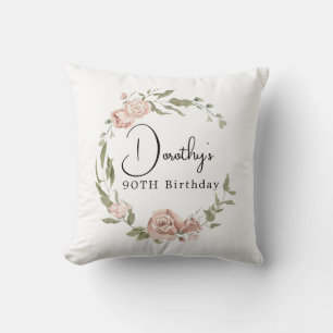 Coussin Rose rose Dusty Floral 90e anniversaire
