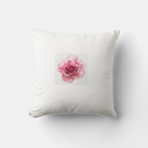 Coussin Rose Rose Élégante – Illustration Florale Aquarell