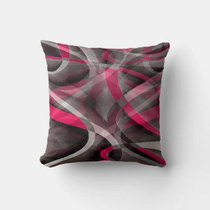Coussin Rose rose et gris funky des années quatre-vingt
