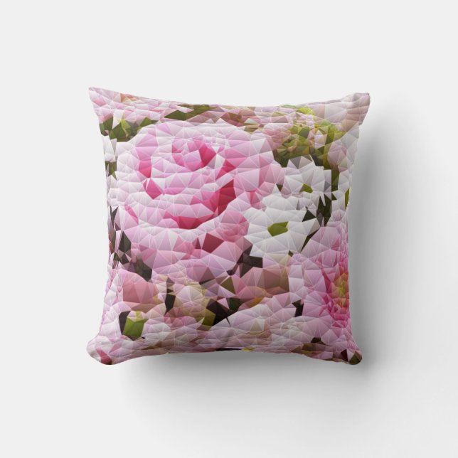 Coussin Rose Rose Floral Design (Recto)