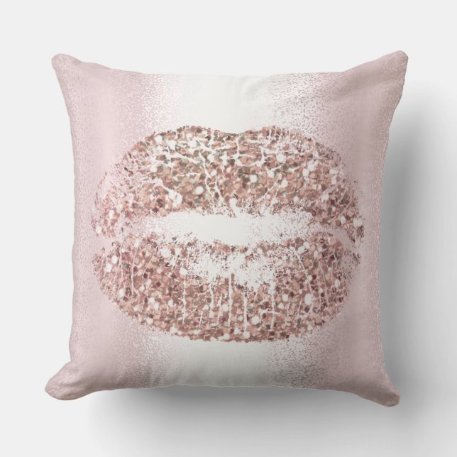 Coussin Rose Rose Gold Lièvres Parties scintillant Maquill (Recto)