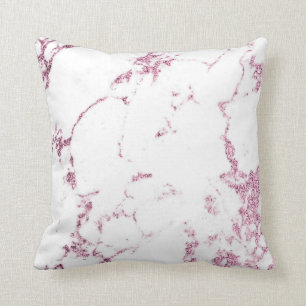 Coussin Rose rose or blanc Parties scintillant marbre gris
