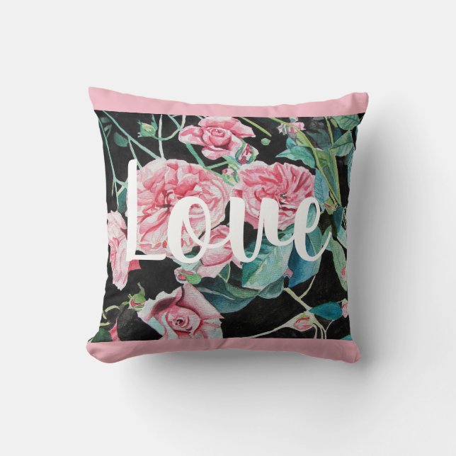 Coussin Rose rose Retro Roses Amour Décor (Recto)