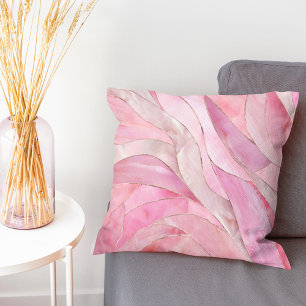 Coussin Rose rose - Vagues en mosaïque