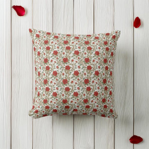 Coussin Rose rouge entrelacée