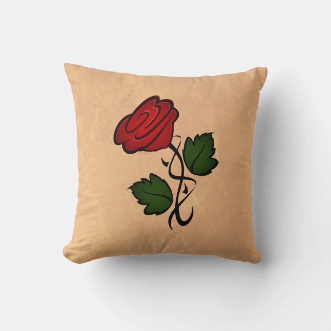 Coussin Rose rouge Kiss002 (Recto)