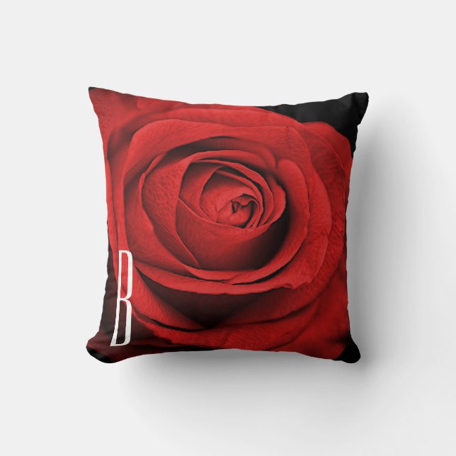 Coussin Rose rouge noir (toute couleur) Rustique Glamour P (Recto)