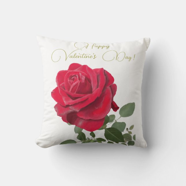 Coussin Rose rouge - Rose rouge - Saint Valentin (Recto)