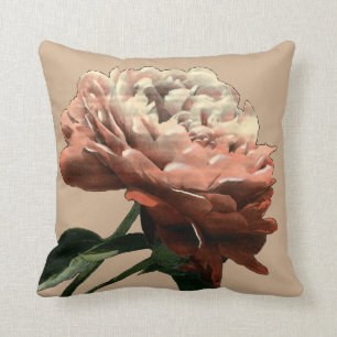 Coussin Rose rouge rubis aux accents blancs