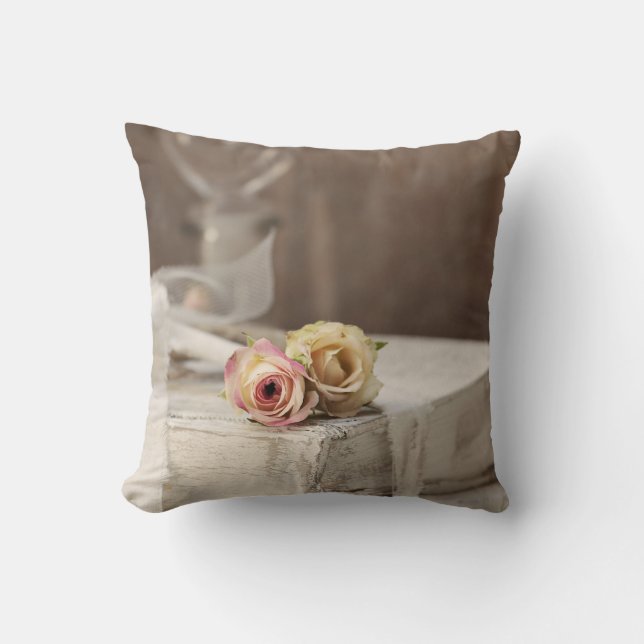 Coussin Rose rustique Shabby Encore En Vie (Recto)